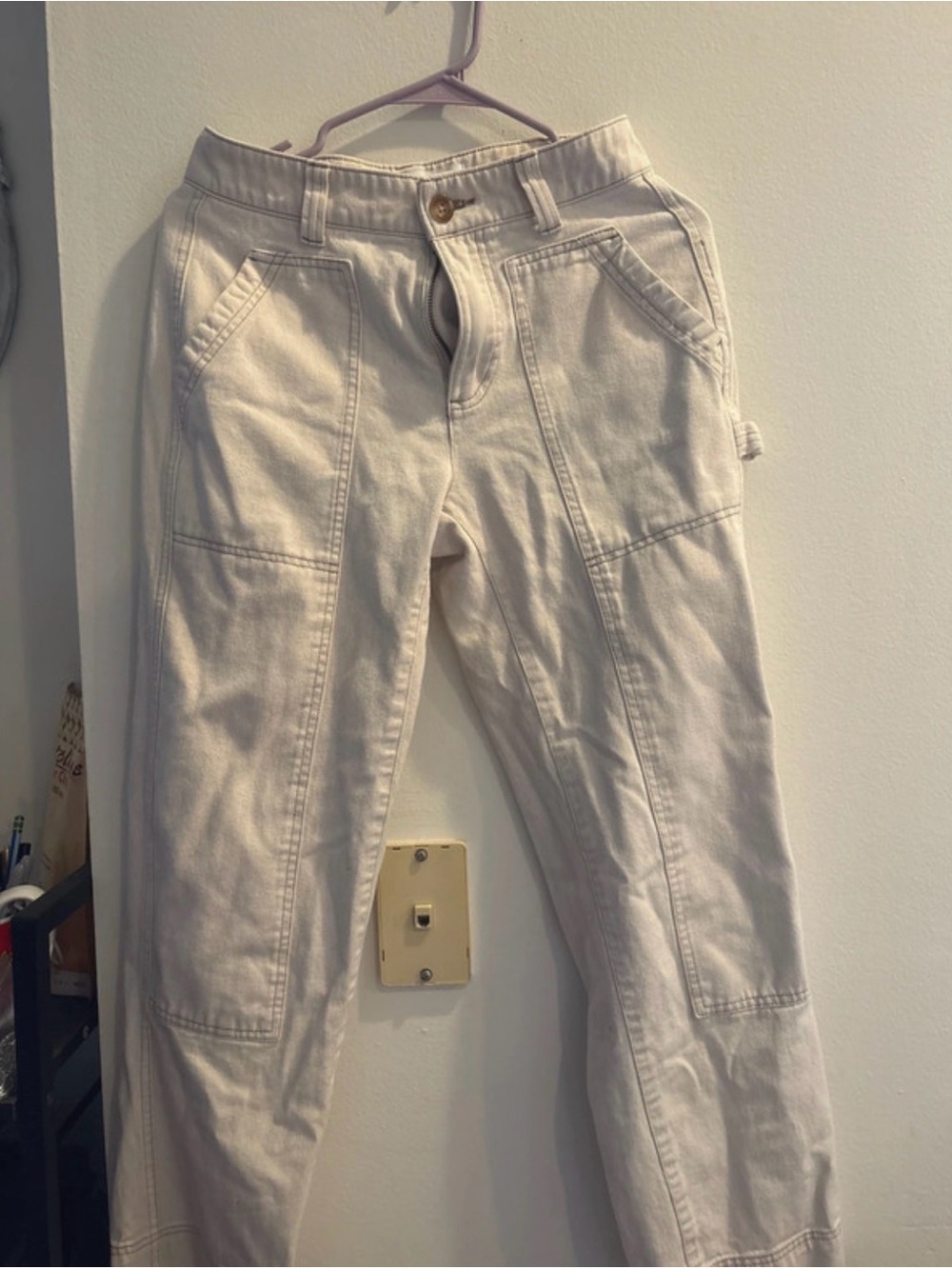 Old Navy High-Rise Straight Cream Pants